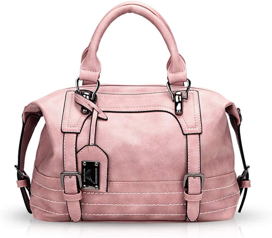 NICOLE&DORIS Fashion Oil Wax Women Handbags Shoulder Bag Diagonal Bag Crossbody Bag Messenger Bags Girl Handbags Boston Bags Pink