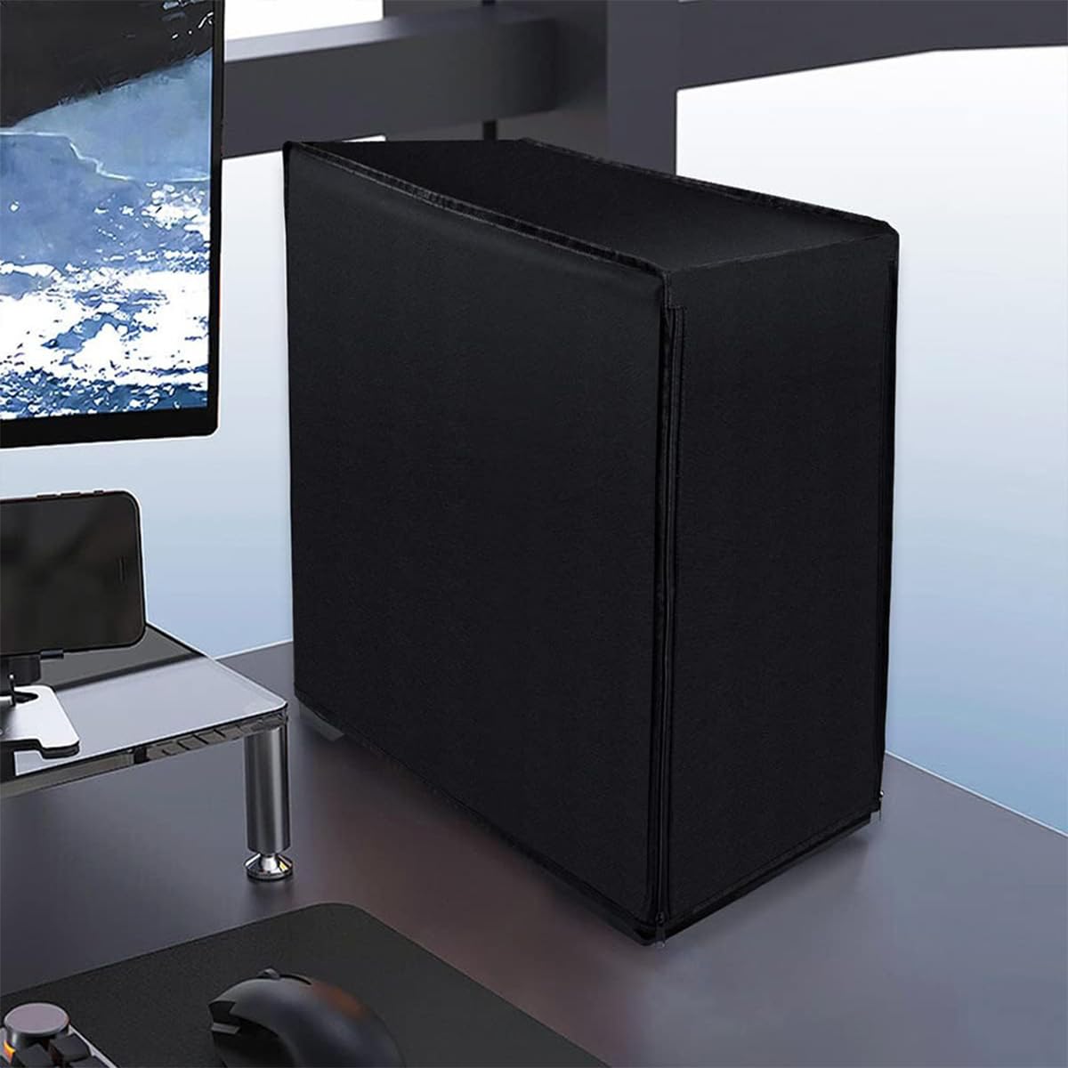 PC Computer CPU Dust Cover, wodoodporna obudowa ochronna Mid-Tower, PC Host Dust Cover, pełna obudowa z zamkiem błyskawicznym Host Dustproof Cover All Around 62x26x52cm