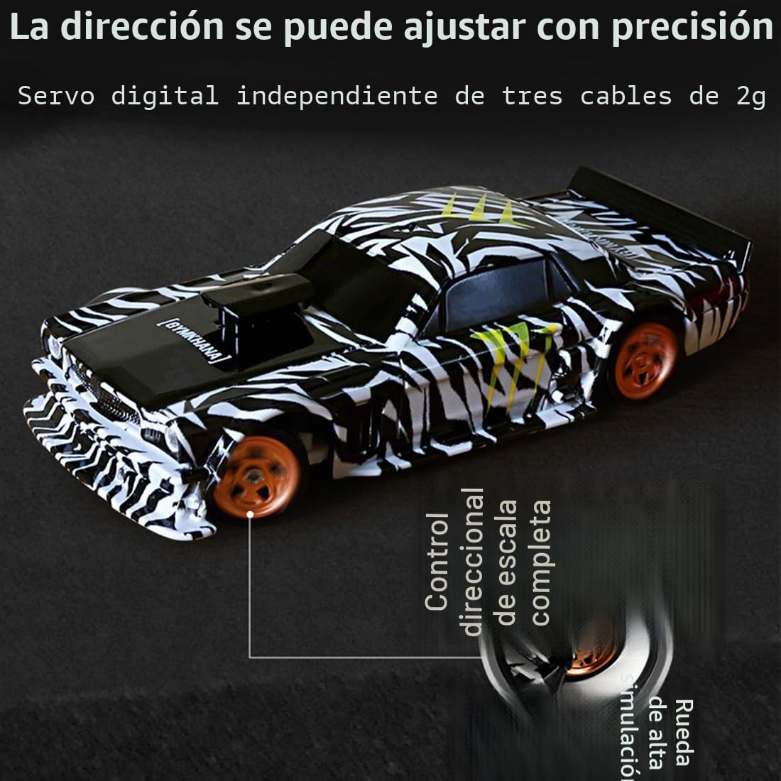 RC Electric Mini Racing Drift Car Model con kit de luces escala 1/43 2.4G completo proporcional (RTR Versión/Plata)