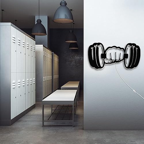 Miniatura 6 de Geek Alerts Muestro de luz LED de pared para gimnasio en casa, sala de entrenamiento, decoración de iluminación LED, obra de arte, emblema de