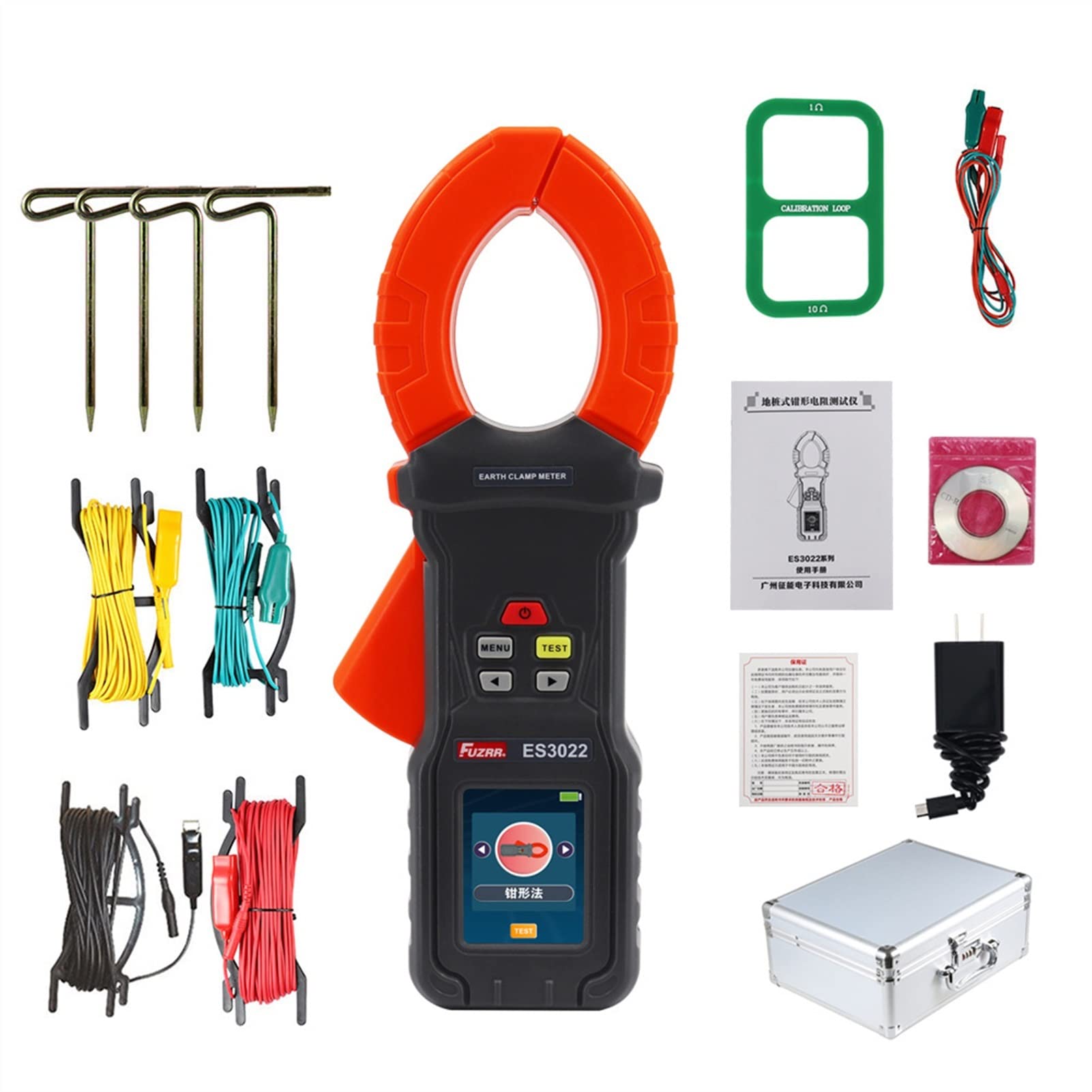 Testeur de résistance Testeur Testeur de sol CLAMP Testeur de résistance du sol Résistivité du sol Test de la boucle de la tension de la tension d'ampèremètre Es3022f