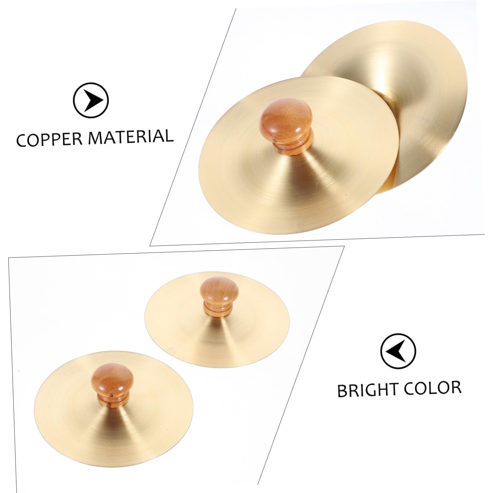 Cymbales à Doigts Musicales en Cuivre 9cm, Lot de 2