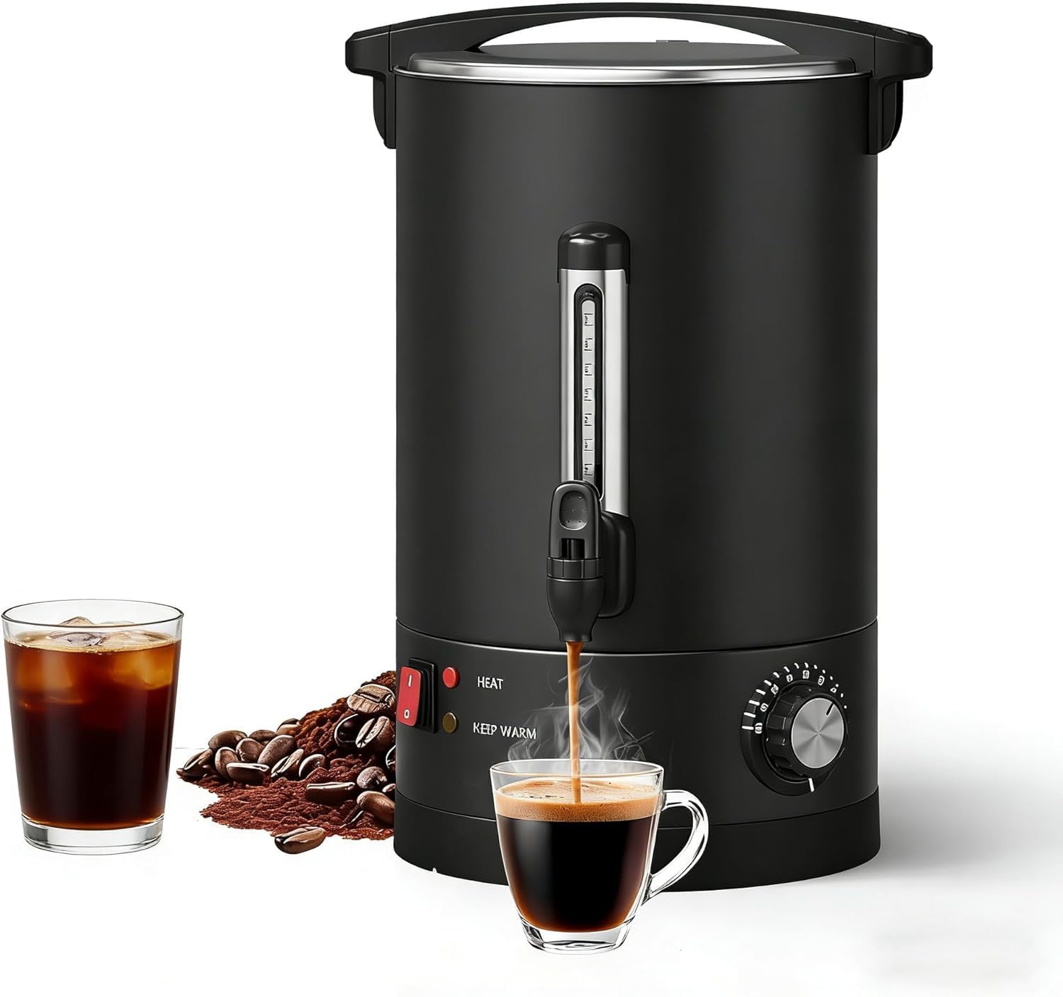 Takywep 100 Cup Commercial Coffee Urn,14L/3.8Gal Stainless Steel Electric Coffee Maker With Double Wall Insulation,Electric Hot Beverage for Weddings, Parties, Catering, Buffets