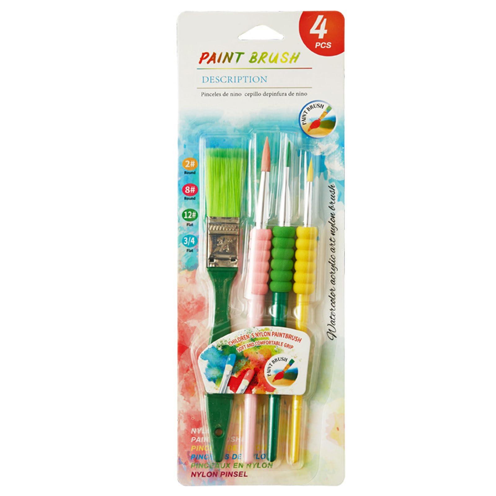 Multipurpose Nylon Bristle Paint Brush Handle Artist Brush for Watercolor Acrylic and Oil Painting Sketching Sketching Depiction