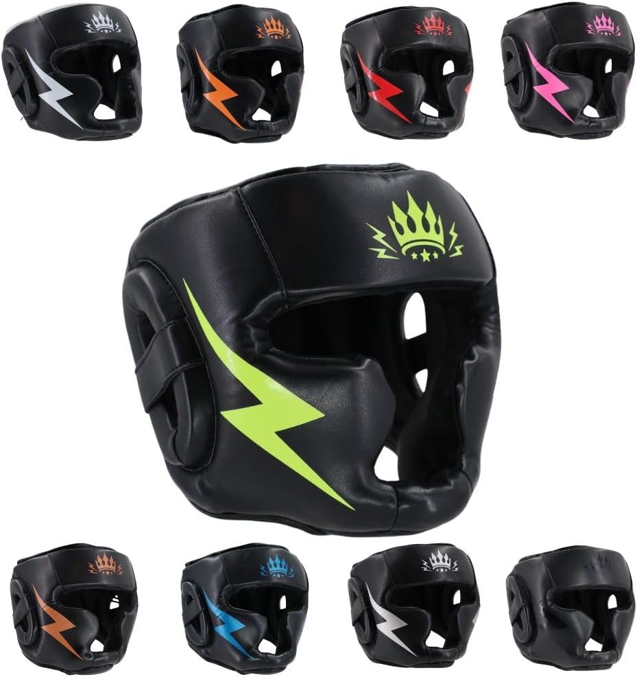 Playerz Element Kids Boxing Headguard, High-Density Martial Arts Head Gear, Triple-Layered Foam, Extensive Coverage for Head, Cheek, Chin, and Ears, Premium Materials and Protection