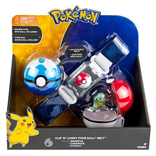 Image of Pokemon T18889D2SQUIRTLE Clip N Carry Poke Ball Belt with Squirtle Figure