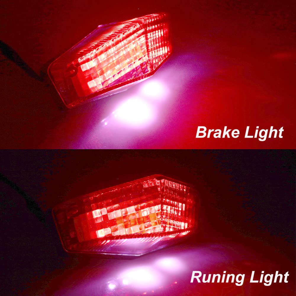 crazy sport Motorcycle 12V Universal 15LED Taillight License Plate Light LED ATV Rear Tail Brake Stop Tail Light Indicator Signal Lamp(gray)