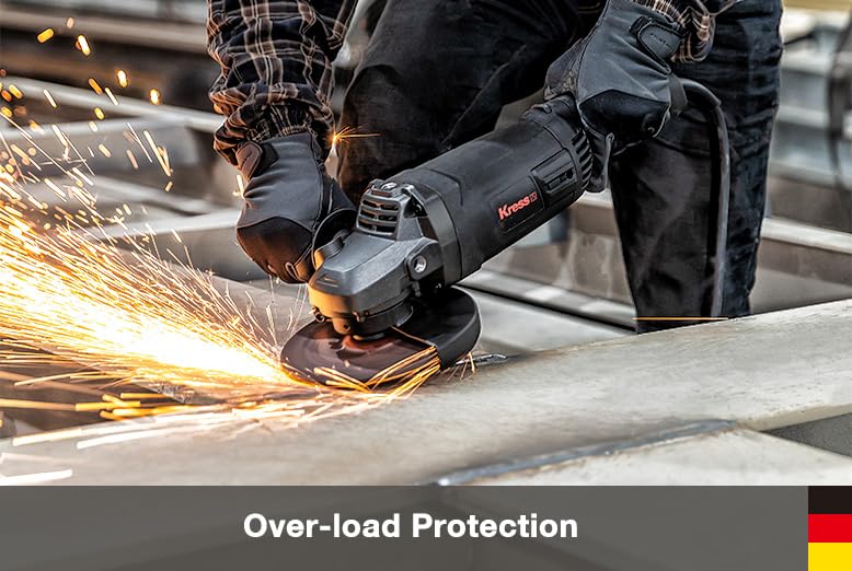 Image of Kress KU730 2200W 180mm Angle Grinder | 8400 RPM High-Speed Electric Grinder with Spindle Lock, Waterproof Design & Auxiliary Handle | Heavy-Duty Tool for Cutting, Grinding & Polishing