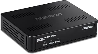TRENDnet Ethernet Over Coax MoCA 2.5 Single Adapter, TMO-312C, Backward Compatible with MoCA 2.0/1.1/1.0, RJ-45 Gigabit LAN Port, Supports Net Throughput up to 1Gbps, Support up to 16 Nodes, Black