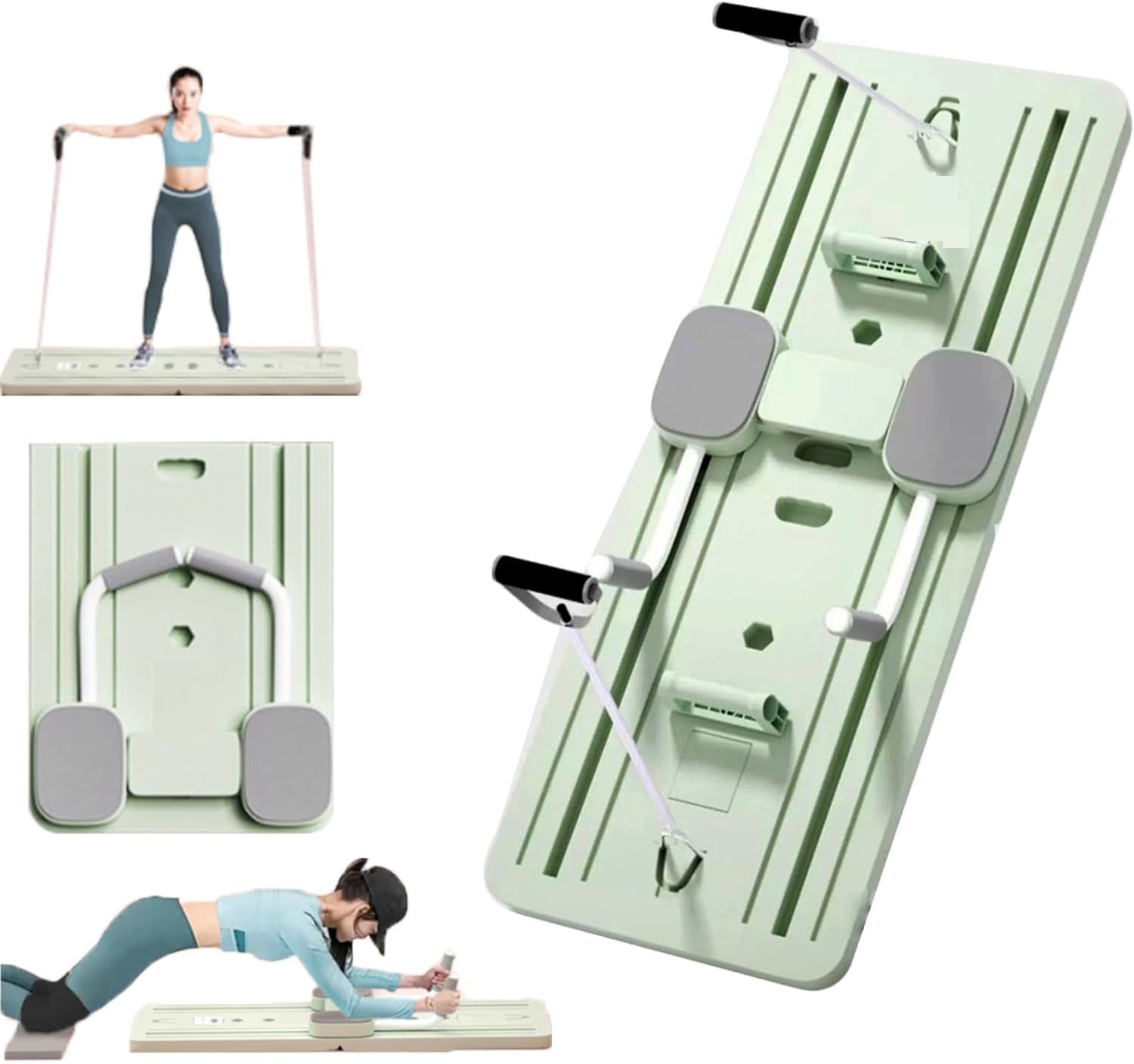 Suicune Upgraded Pilates Reformer Machine - Multifunctional Abdominal Board Automatic Rebound Ab Roller Wheel Training Board for Core & Abdominal Strength - Full Body Home Workout Equipment