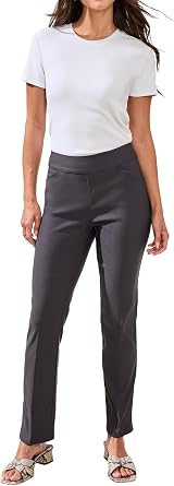 Tribal Womens Pull-on Performance Stretch Slimming Ankle Pant Trousers with Flatten It Tummy Control