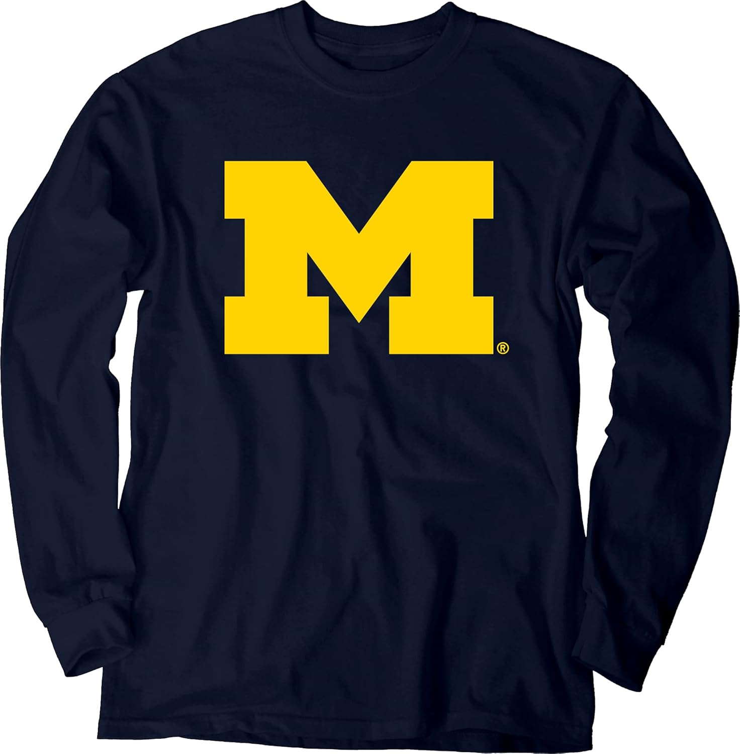 Blue 84 Men's Michigan Wolverines Long Sleeve T Shirt Team Color Icon, Navy, Large