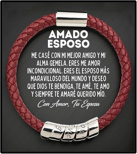Regalos para Esposo Pulsera para Esposo Marido Mujer Regalo En Español Dia Del Padre Regalo de Aniversario de Boda
