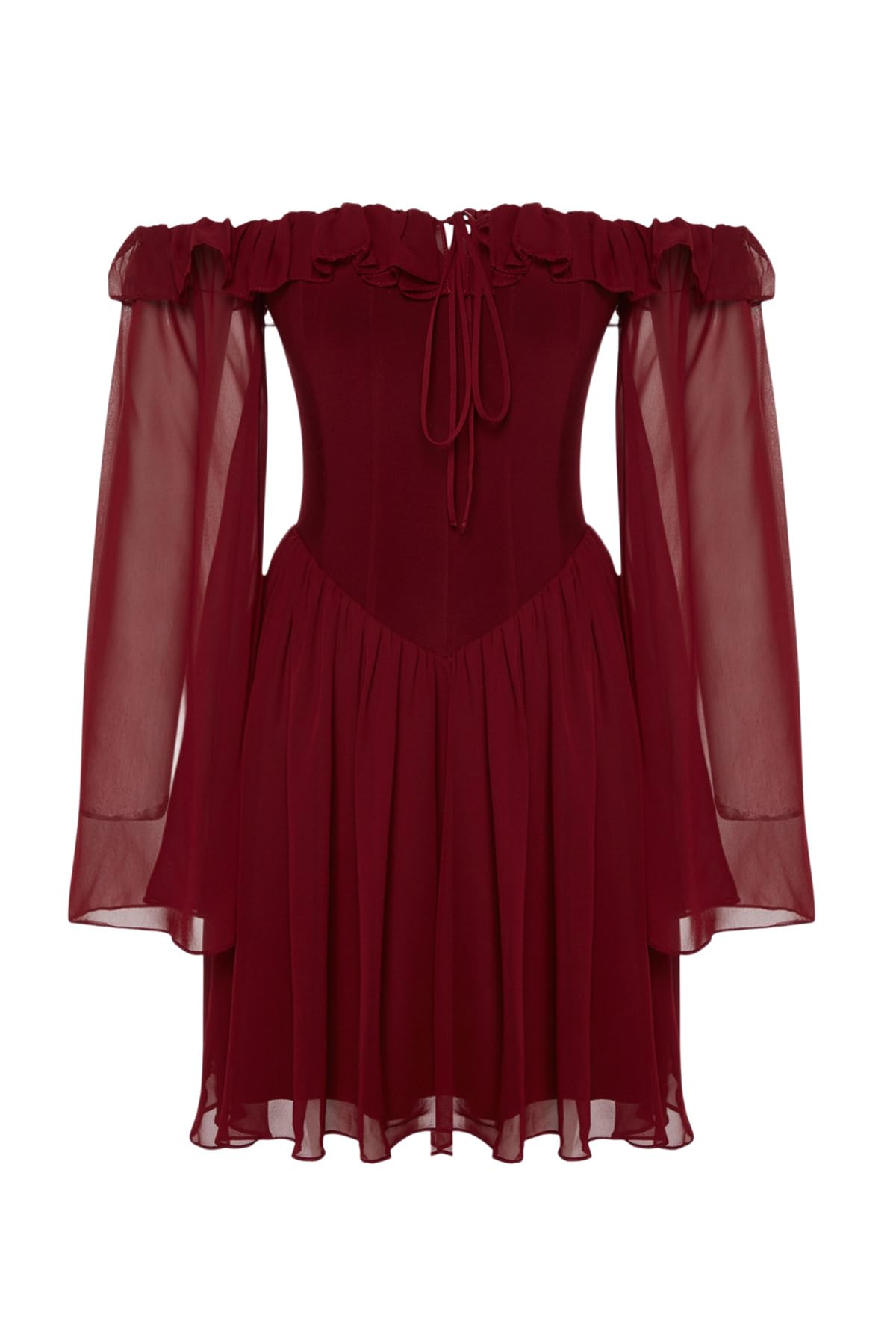 Trendyol Abito da Donna TPRSS23EL00096, Borgogna, 38