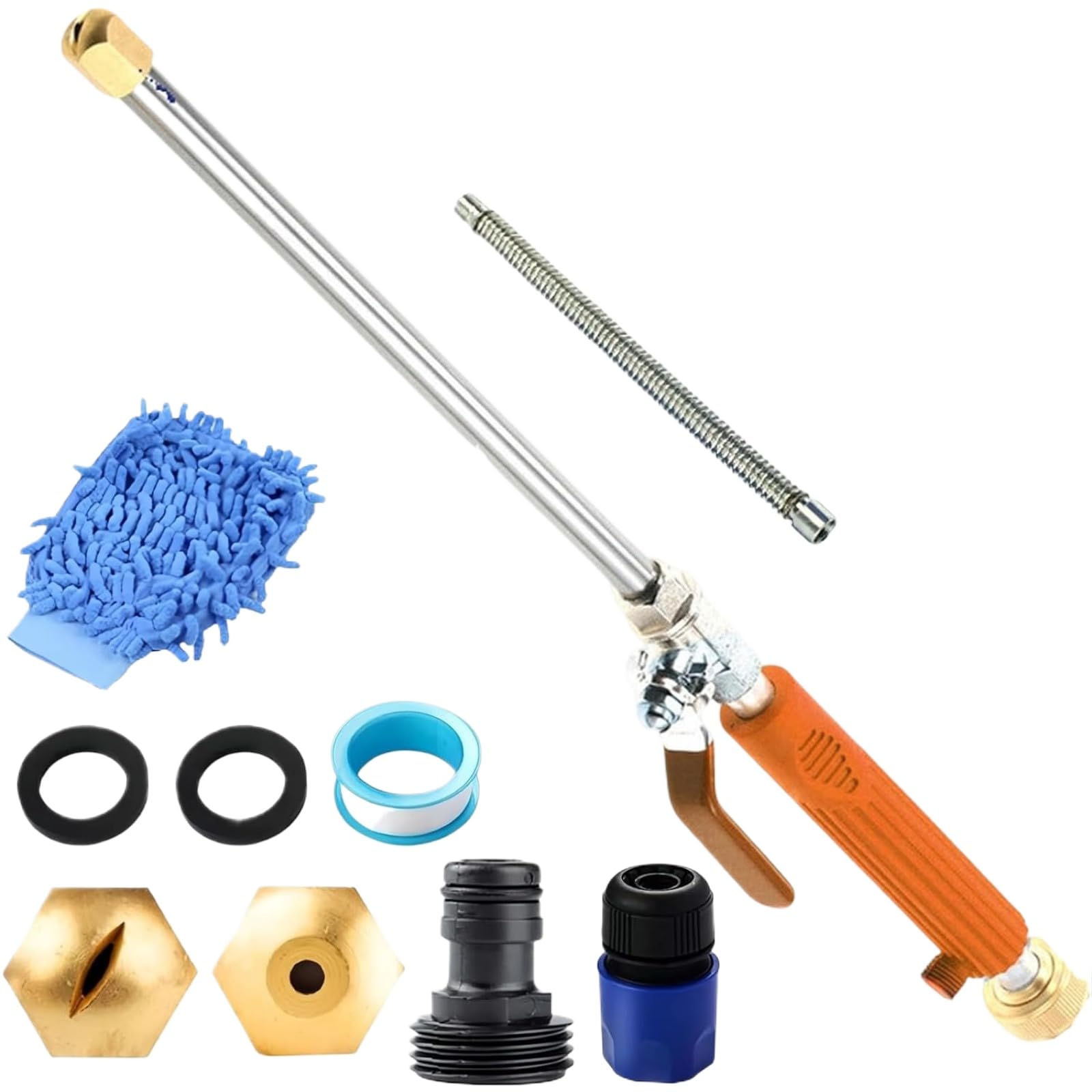 Jethose Pressure Washer,Jet Hose Water Pressure,2 in1 High Pressure Power Washer with 2 Nozzles and Quick Connect for Cars, Patios, Fences, Windows (Blue) — view 11