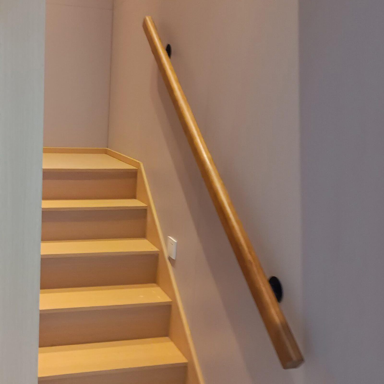Stair Wood Railing Indoor Non-Slip Handrails for Stairs Wall Mount Grab Bars for Easy to Assemble for Lofts Guardrail Corridor(80cm)