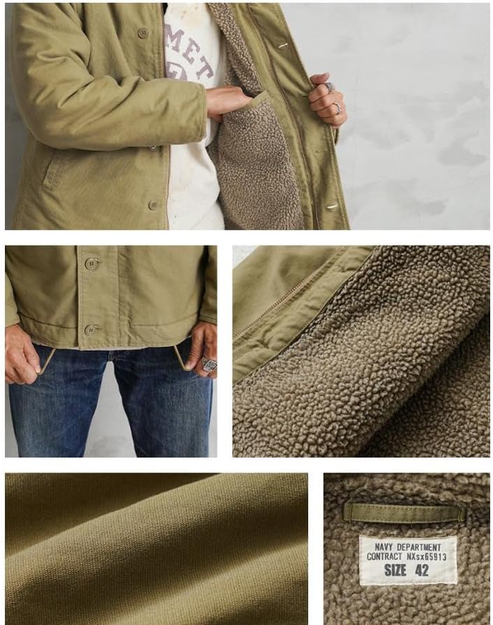 WAIPER] 米海軍 U.S.NAVY N-1 デッキジャケット USED加工 SOLID - NAVY 