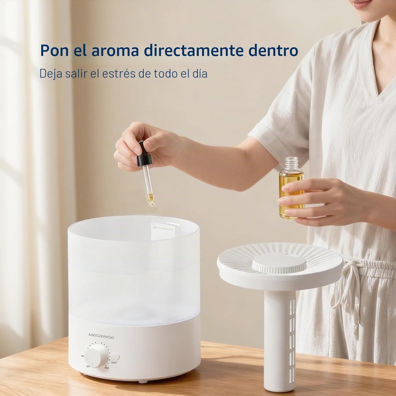 H1-XIT - Paquete de 2 humidificadores de niebla fría de 2 L, recarga superior, salida de niebla nana, sin fugas, para bebé, dormitorio, sala de estar