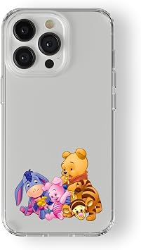 Multitronic iPhone 14 Pro Uyumlu Ayı Winnie ve Arkadaşları Tasarım Baskılı Şeffaf Kılıf