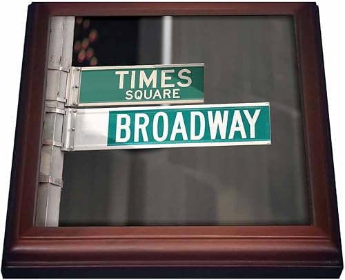 3dRose Times Square Broadway Salvamanteles con azulejos de cerámica, 8 x 8 pulgadas, natural