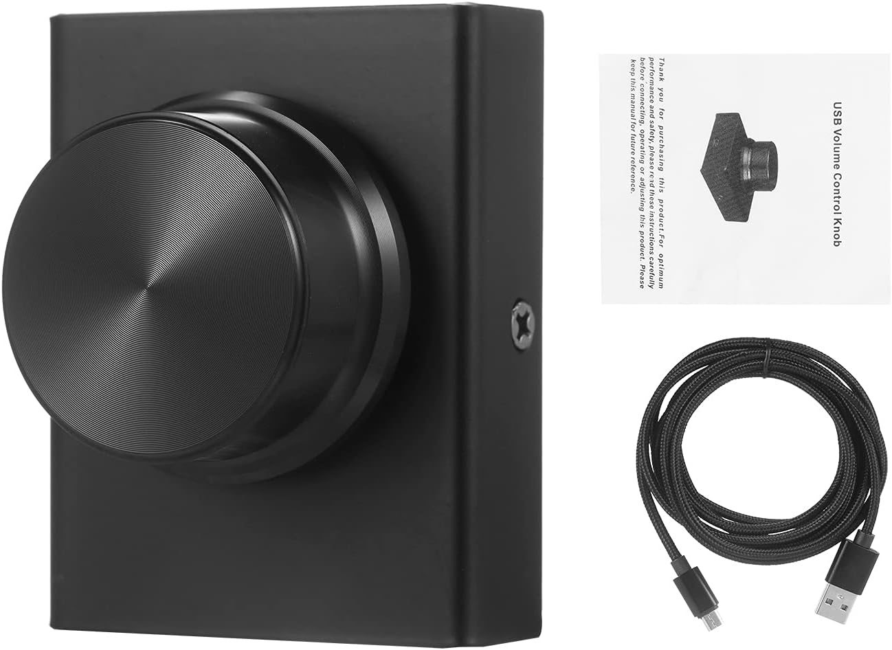 USB Volume Control Knob, USB Volume Control Knob One Key Mute Volume Controller for Computer Laptop Plug and Play PC Speaker Audio Adjuster Compatible with Win 10/8/ 7/ Vista/XP/Mac