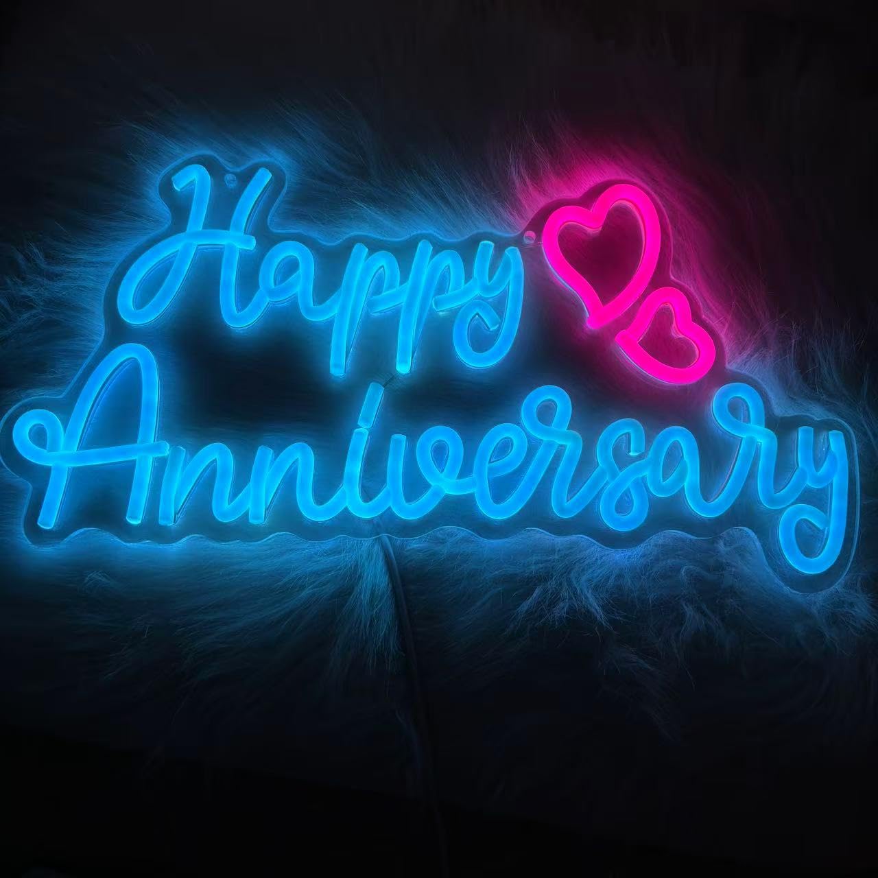 Happy Anniversary - Targa al neon Happy Anniversary LED, luce Happy Anniversary, targa per matrimoni, celebrazioni, feste, decorazioni per coppie, regali