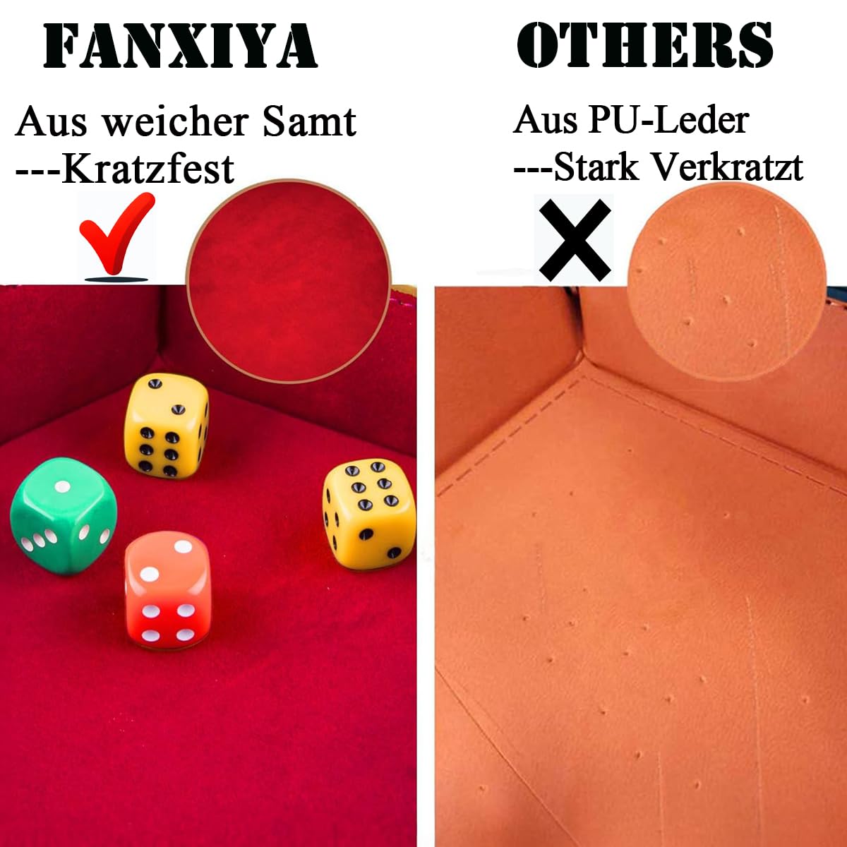 2 Pezzi Tavole per Dadi in Pelle Pieghevoli, Vassoio per Dadi in Velluto, Double Face Tappetino per Dadi per Dungeons and Dragons RPG e Giochi da Tavolo (Rosso+Blu)