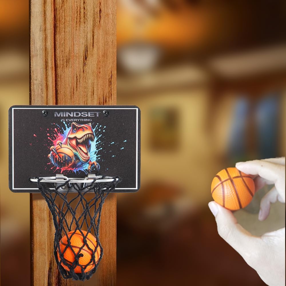 GYSH Indoors Office Desktop Mini Basketball Hoop,Mini Foam Basketball and Hoop,It can be Installed on The Desk, on The Wall, Behind The Door, Indoors and Outdoors Shooting Decompression.