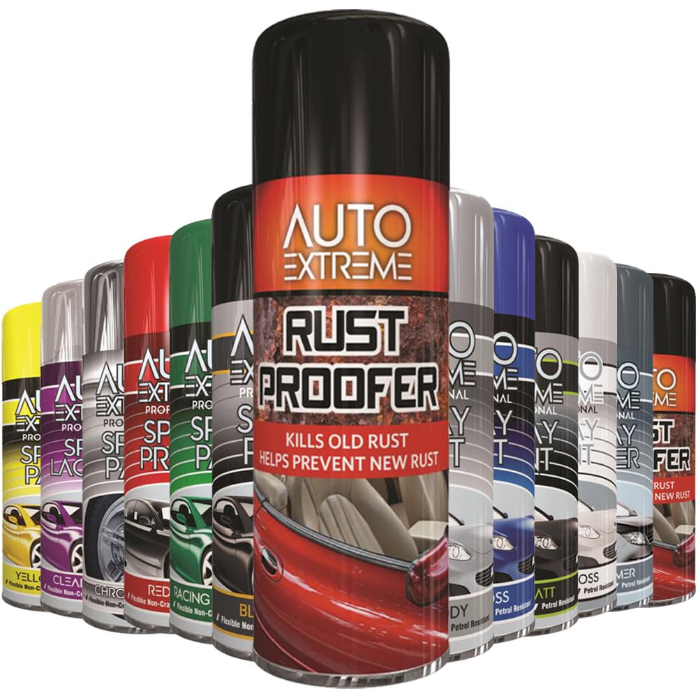 AlezyB 1 x Auto Extreme Rust Proofer Spray Paint 400ml Professional Quality, Perfect Finish Multipurpose Aerosol for Cars, Bikes,Vans, Metal, Wood