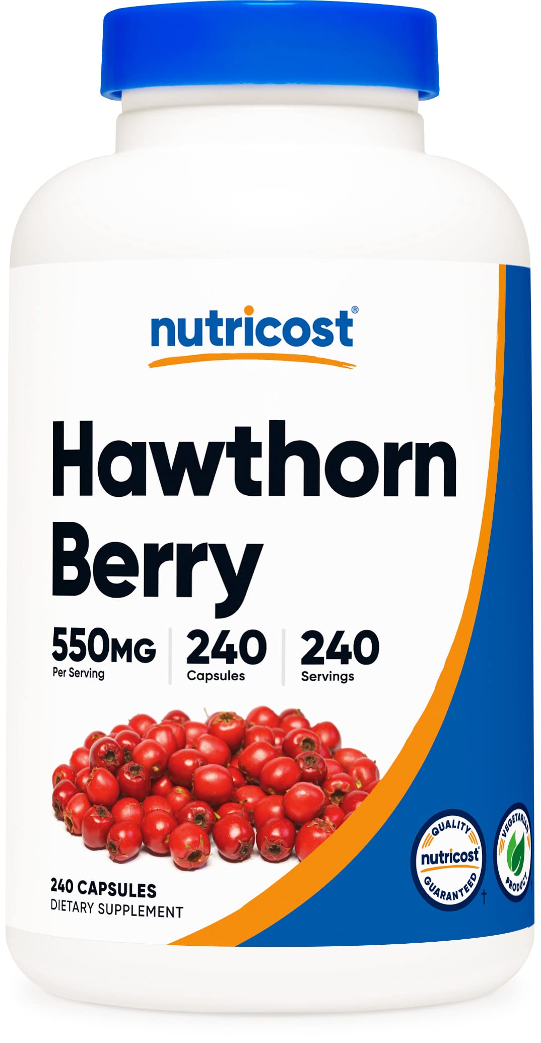 Nutricost Hawthorn Berry Capsules 550mg, 240 Capsules, Vegetarian Friendly, Non-GMO & Gluten Free