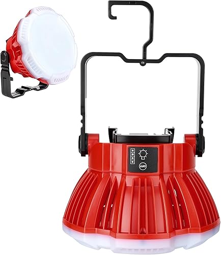 Linterna LED de camping compatible con batería Milwaukee M18 de 18 V, 2400 lúmenes, 3 brillo ajustable, inalámbrico, portátil, luz de trabajo LED