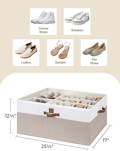 Miniatura 3 de StorageWorks Organizador de zapatos para armario, se adapta a hasta 24 pares, contenedores de almacenamiento de zapatos con divisores ajustables y