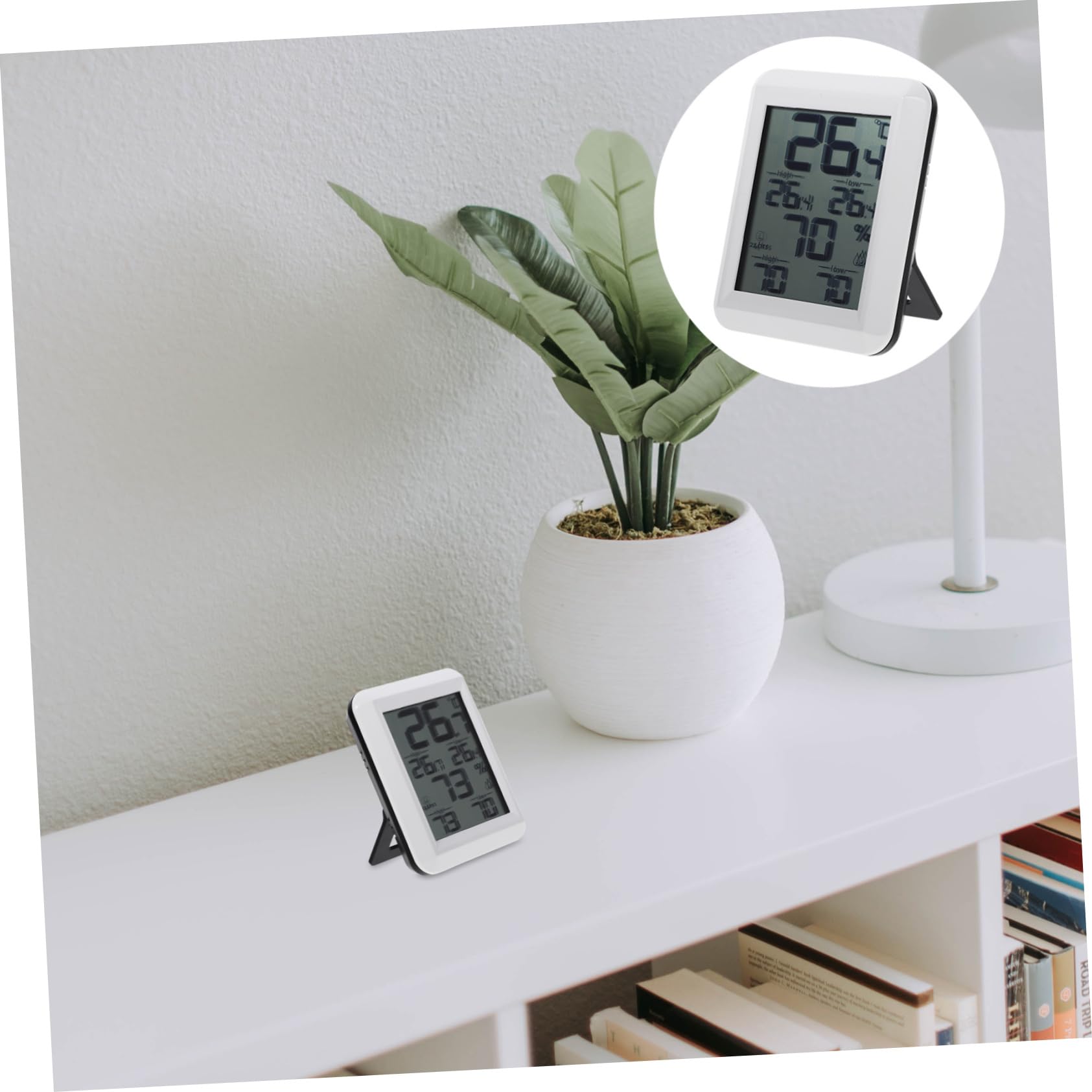 Uonlytech 3pcs Digital Thermometer Hygrometer Thermometer for Home Temperature Meter Thermometer Indoor Digital Indoor Thermometer Humidity Meter Wall Hanging White Household