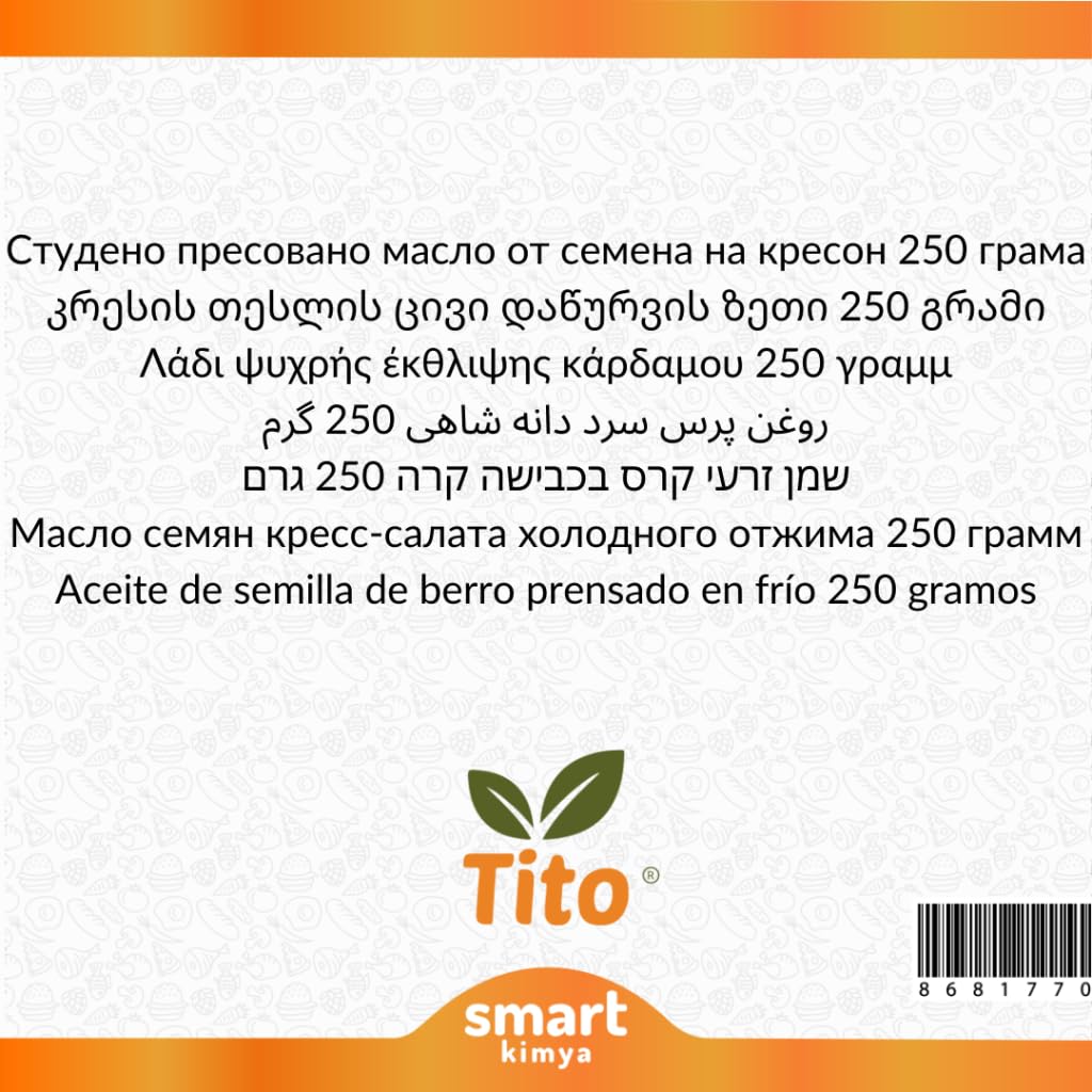 Tito Tere Tohumu Soğuk Sıkım Yağı Lepidium sativum 250 g
