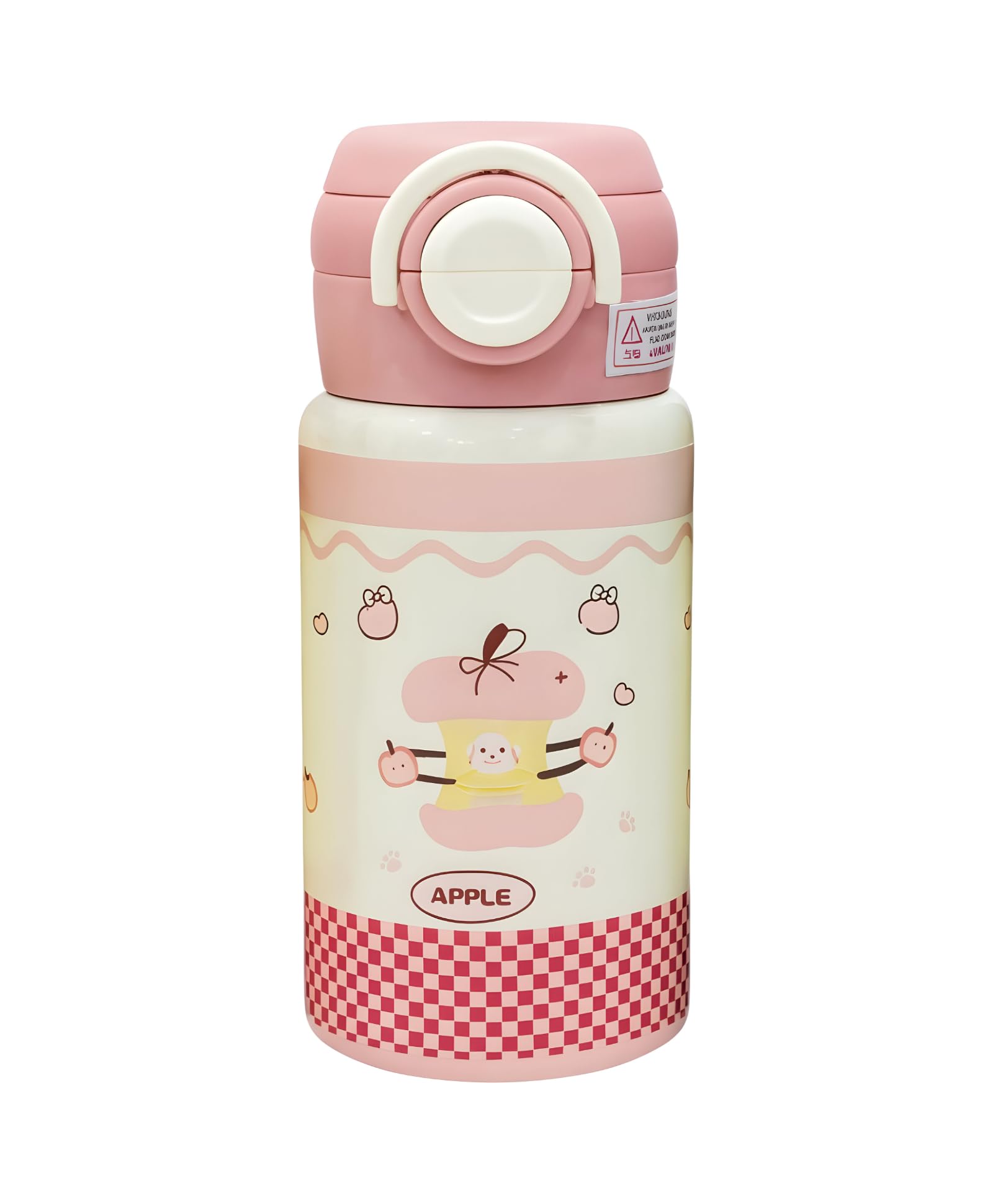 Kids Stainless Steel Insulated Water Bottle with Double Lid & Dual Straw – 500ml Vacuum Flask, Portable Leak Resistant School Travel Drink Bottle for Children Pink-image-47