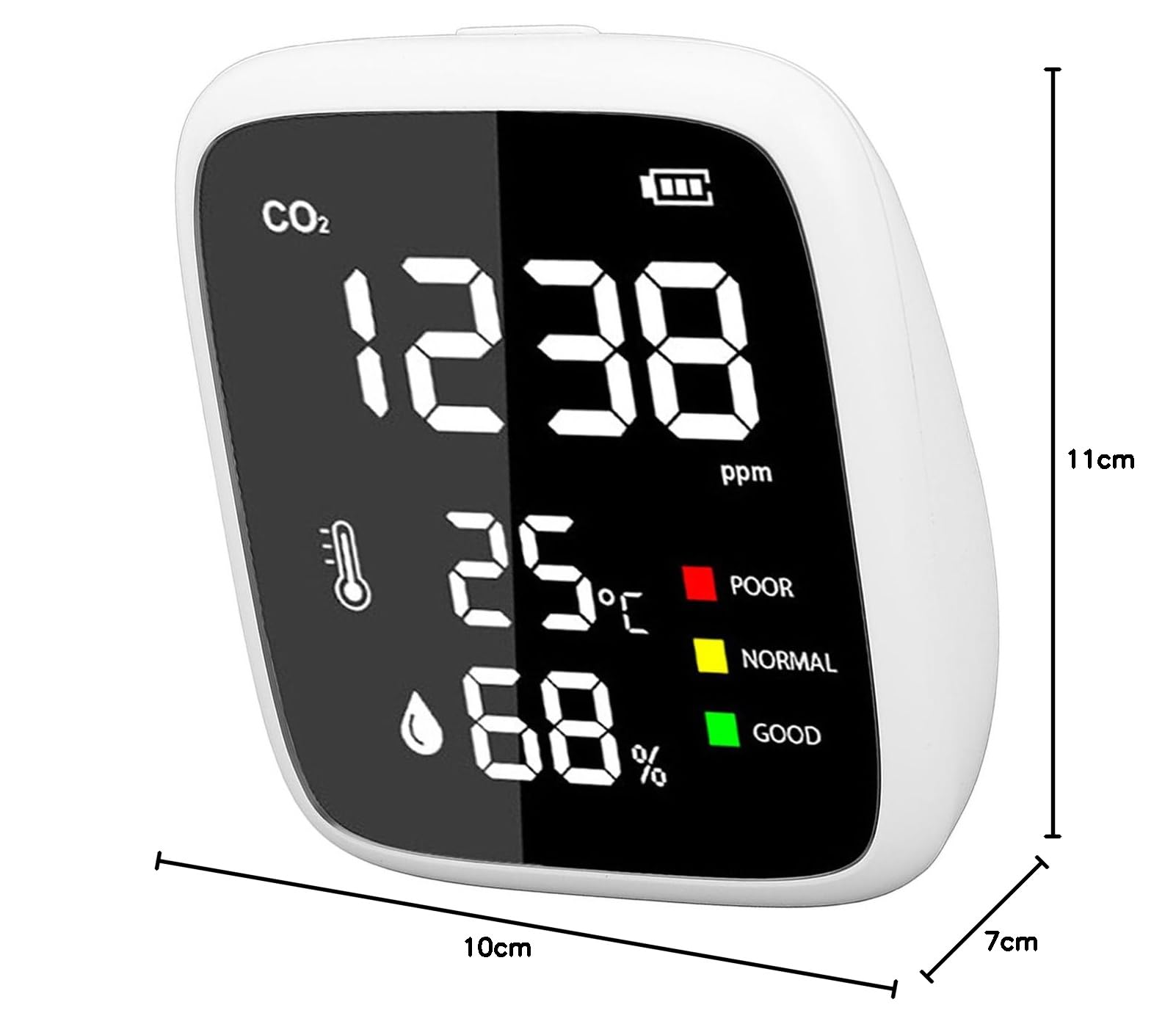 Detector de CO2, medidor de Humedad y Temperatura de Escritorio portátil de Alta precisión, probador de Calidad del Aire Interior del hogar