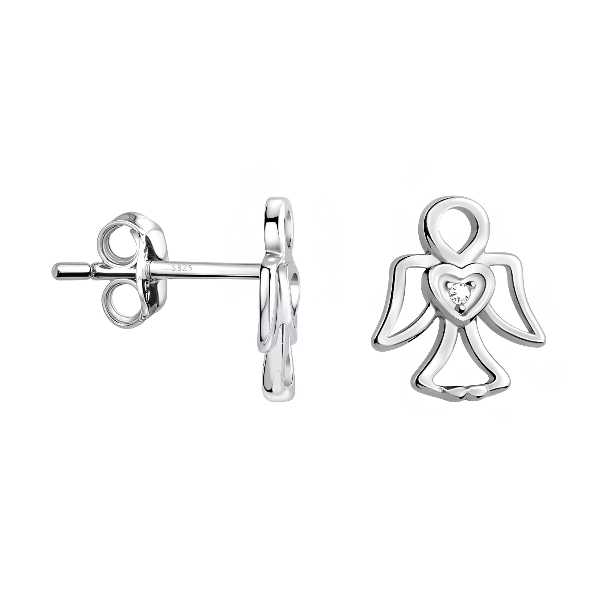 SOFIA MILANI - Pendientes para Mujeres en Plata de Ley 925 - con Circonitas - Pendientes de Ángel - 20690
