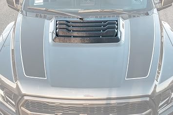 استبدال لنماذج فورد F-150 رابتور 2017-2020 | نمط المصنع استبدال ألياف الكربون غطاء المحرك الأمامي تنفيس غطاء اللوفر VENT-327-BKCF