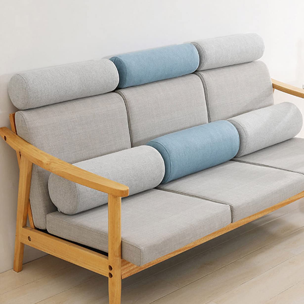 Coussin Dos Cou Genoux Coussin Cylindrique XIEMINLE 50x15 Cm - Support Dos, Nuque, Genoux - Housse Amovible Marron - Confort Canapé Lit Support Dos Cou