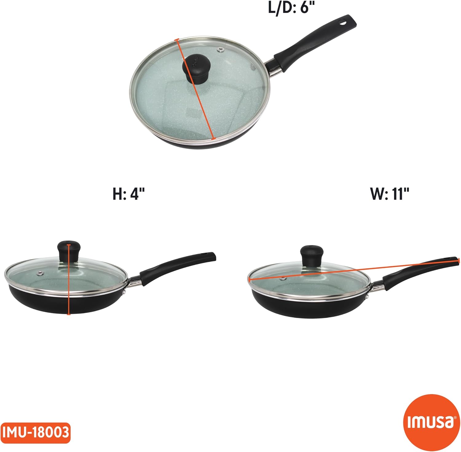 IMUSA 6.3 Inch Premier Cera Aluminum Gray Speckled Ceramic Egg Pan