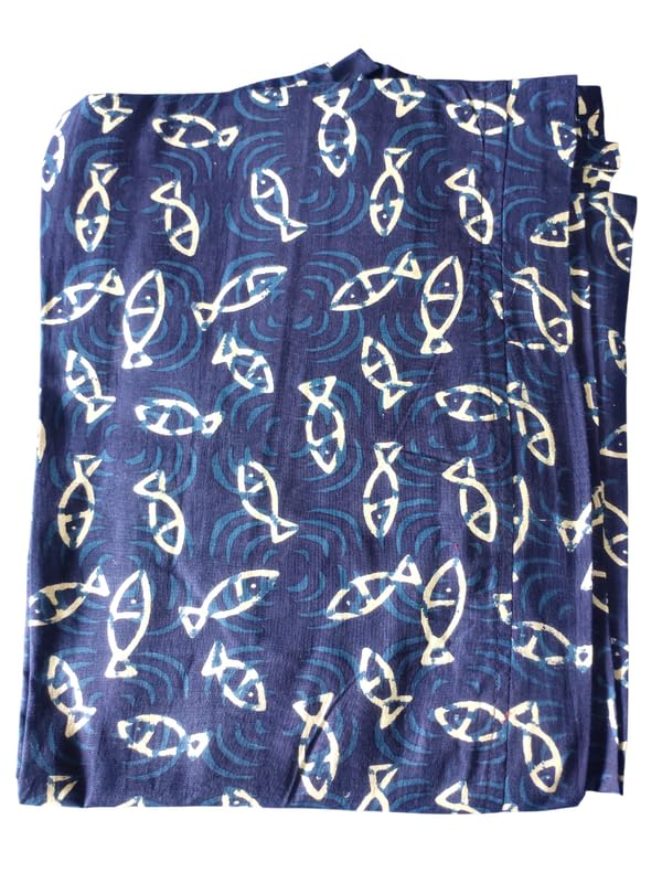 Image of MENMAII Robe[FS] - Full Open Multipurpose Bathrobe -a Kind of Adaptive Clothing with Pocket for Women |Calf Length(CAM IND Fish FS CL)