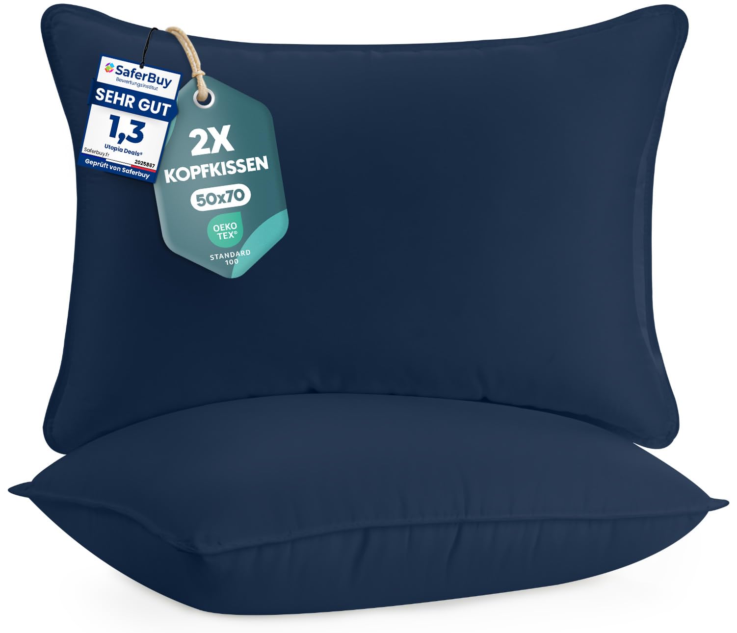Utopia Bedding KopfKissen, Schlafkissen, Atmungsaktiv et Weich Kissen