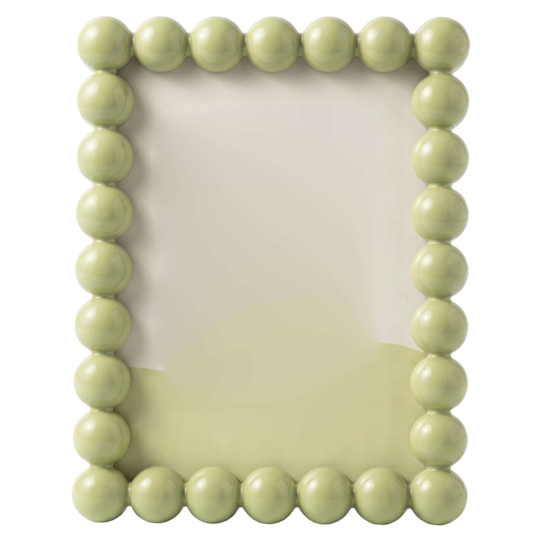 Cute Picture Frames, Unique Picture Frame With Beaded Border, Tabletop & Wall Mountable, Modern Minimalist Decor For Home, 4x6 Inch, Green, Summer Decor