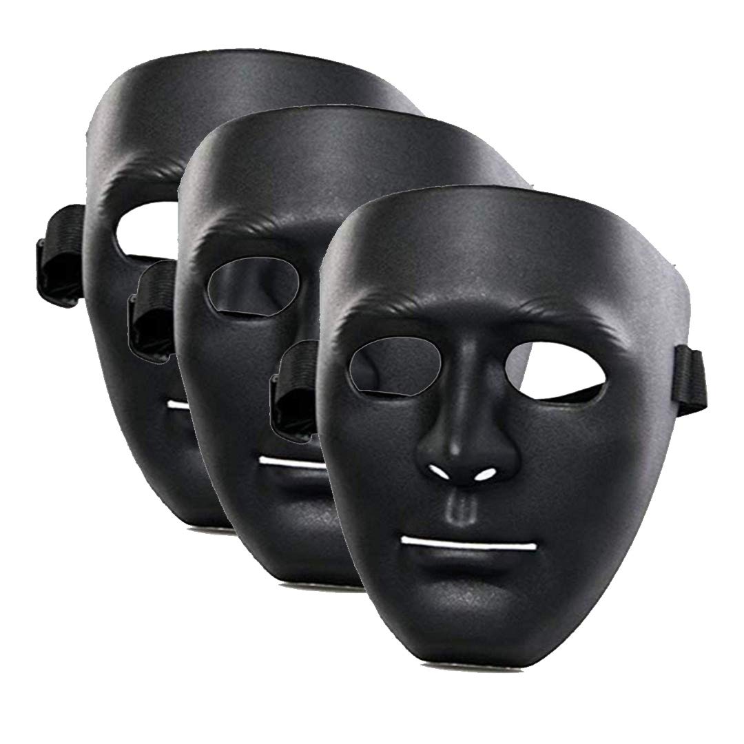 Comic Stoneman v for Vendetta FACE MASK Anonymous Edition Cosplay Theme (Black) (Pack of 3)
