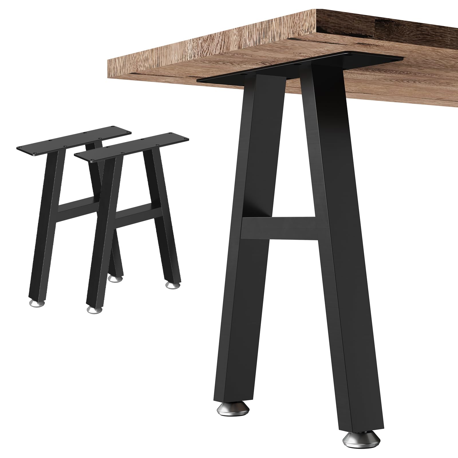 OUTBROS 2 Stück Tischbeine Metall Schwarz T Form Tischgestell Outdoor DIY Möbelfüße Bis 300kg für Couchtisch Sitzbank Schreibtisch Esstisch B30 x H41.5 cm, SZT01-T