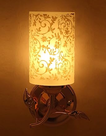 Gurulight Decorative Round Wall Lamp Light with Unique Stylish Fitting and All Fitting & Fixture, White(Electric, Glass)