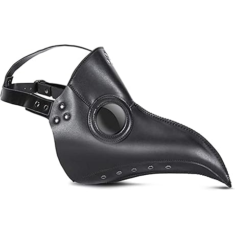 Haploon Plague Bird Beak Doctor Black Crow Mask, Cosplay Costume