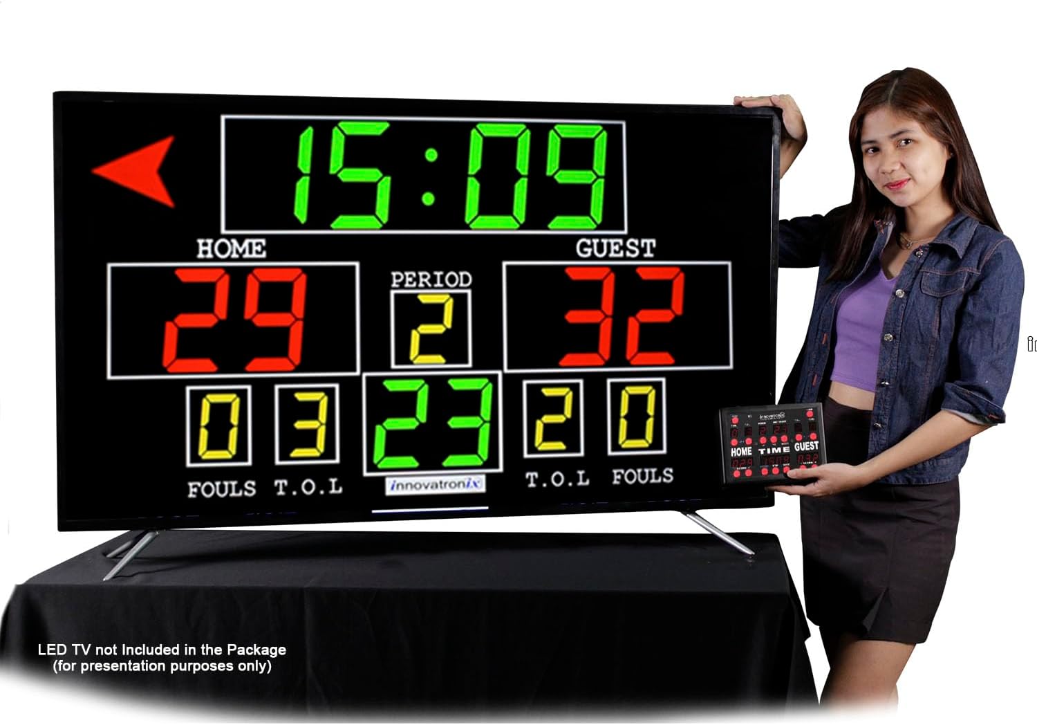 Innovatronix Electronic Basketball Scoreboard Controller with 8Meters/26Feet