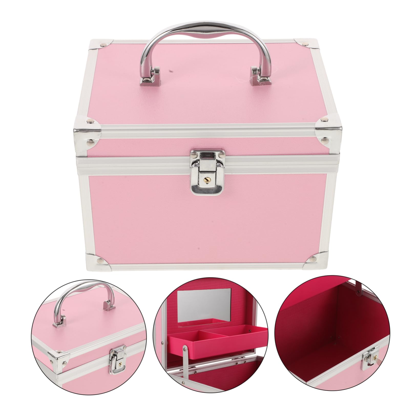 Scatola Portautensili in Alluminio Cassetta Degli Attrezzi Strati Organizer Per Strumenti e Accessori Scatola Di Immagazzinaggio Con Maniglia Per Officina Casa Ufficio e Viaggi