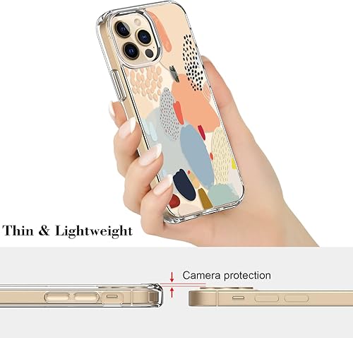 Miniatura 8 de ICEDIO Funda para iPhone 13 Pro Max con protector de pantalla, ajuste delgado, transparente, con diseños de moda para niñas y mujeres, funda